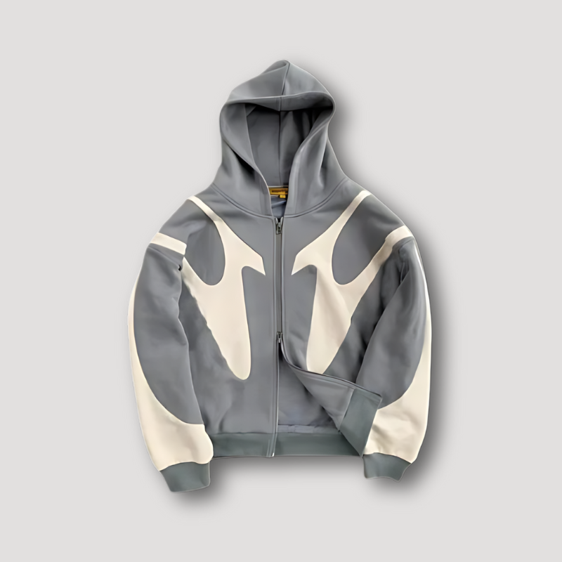 Heren Hoodie Ritssluiting - Urban Streetwear - Grijs