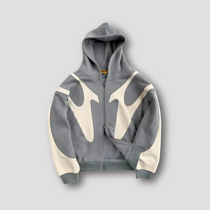 Heren Hoodie Ritssluiting - Urban Streetwear - Grijs