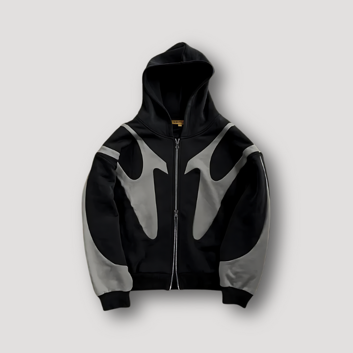 Heren Hoodie Ritssluiting - Urban Streetwear - Zwart