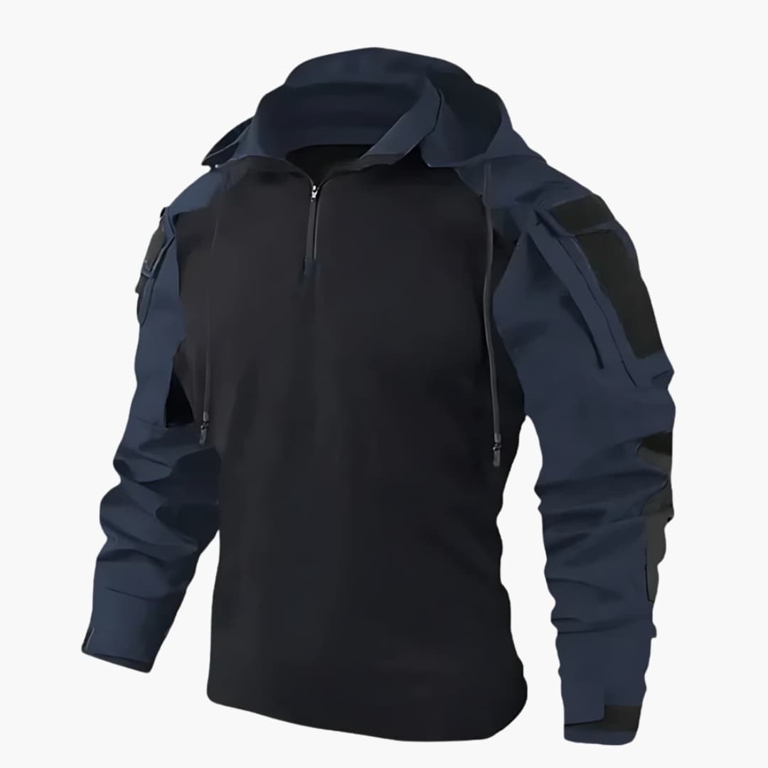 Heren Hoodie Slimfit Lange Mouw - Wintercomfort - Blauw