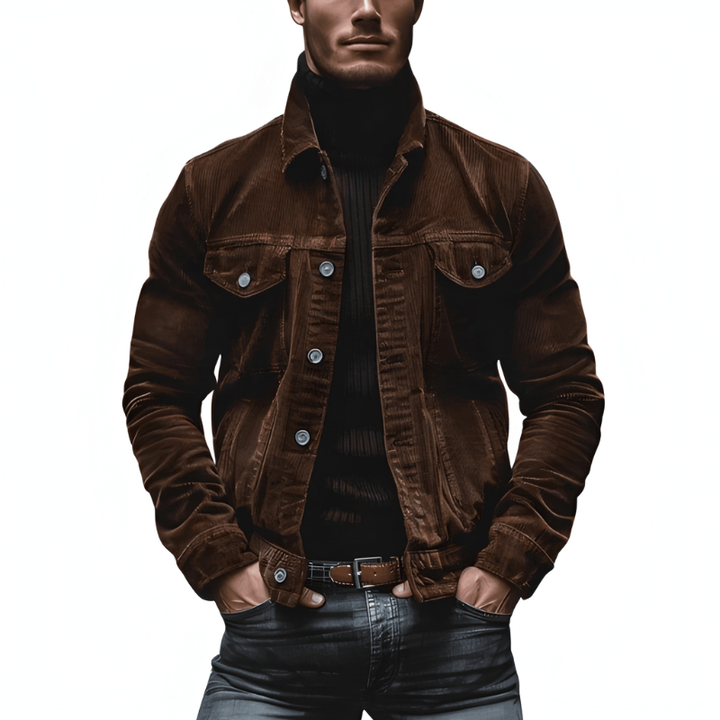 Heren Jack met Knopen - Slim Fit Casual - Bruin