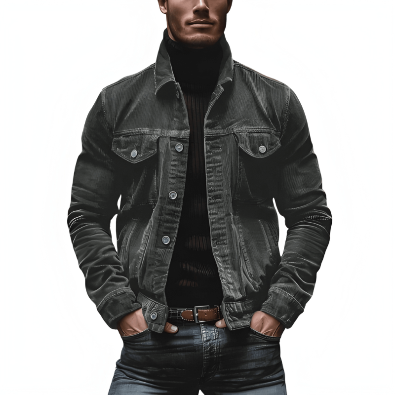 Heren Jack met Knopen - Slim Fit Casual - Grijs