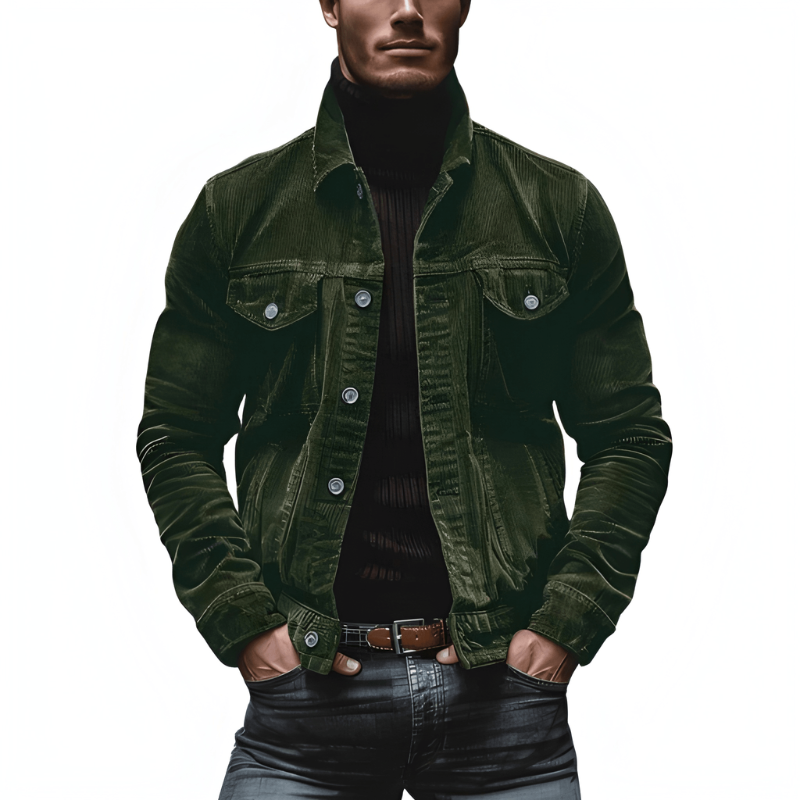 Heren Jack met Knopen - Slim Fit Casual - Groen