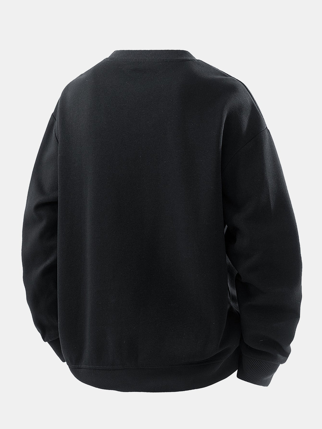 Heren Jacquard Sweatshirt met Borstpocket - Relaxed Fit Crew Neck