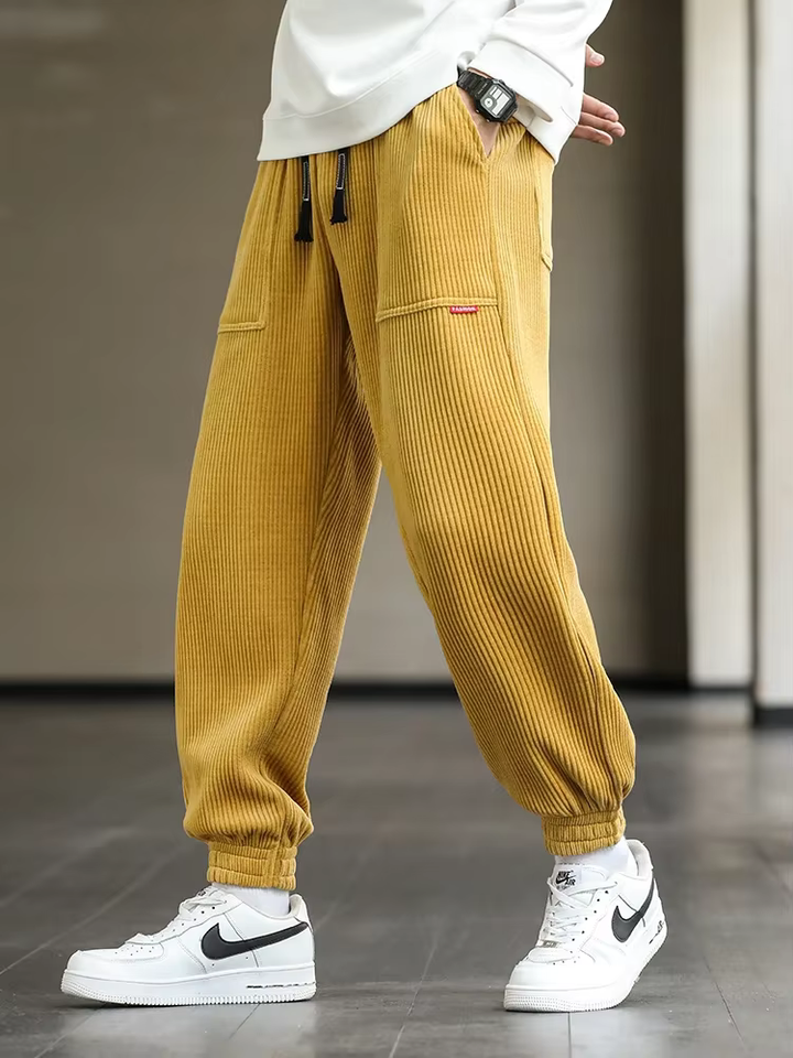 Heren Joggingbroek Losse Fit - Casual Comfort - Geel