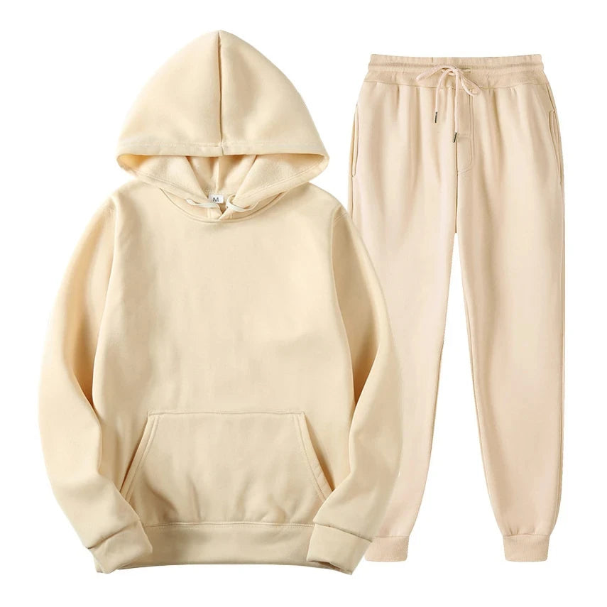 Heren joggingset met elastische taille - Comfortabel en modern - Beige
