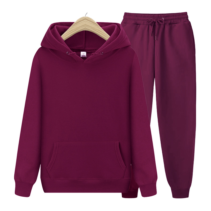 Heren joggingset met elastische taille - Comfortabel en modern - Bourgondië