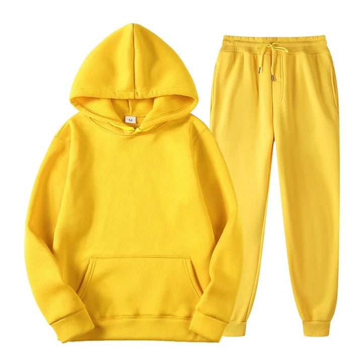 Heren joggingset met elastische taille - Comfortabel en modern - Geel