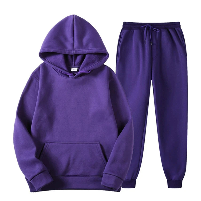 Heren joggingset met elastische taille - Comfortabel en modern - Paars