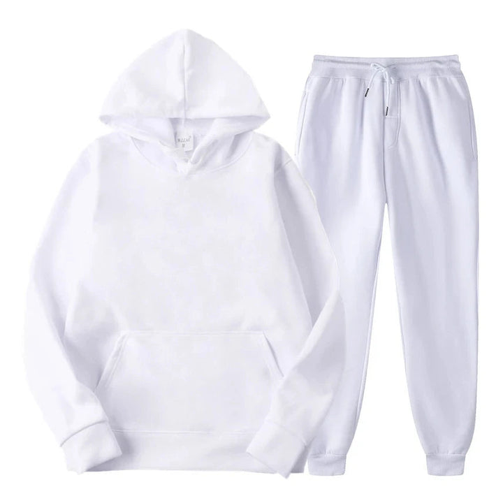 Heren joggingset met elastische taille - Comfortabel en modern - Wit