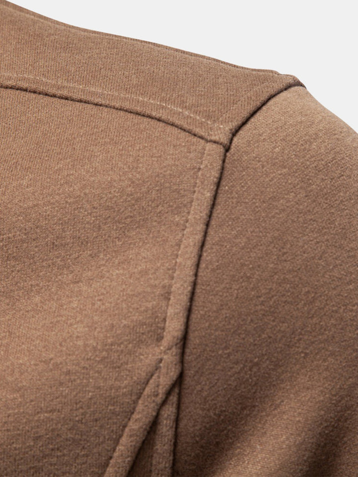 Heren Katoen Blend Quarter Zip Sweatshirt - Casual Pullover
