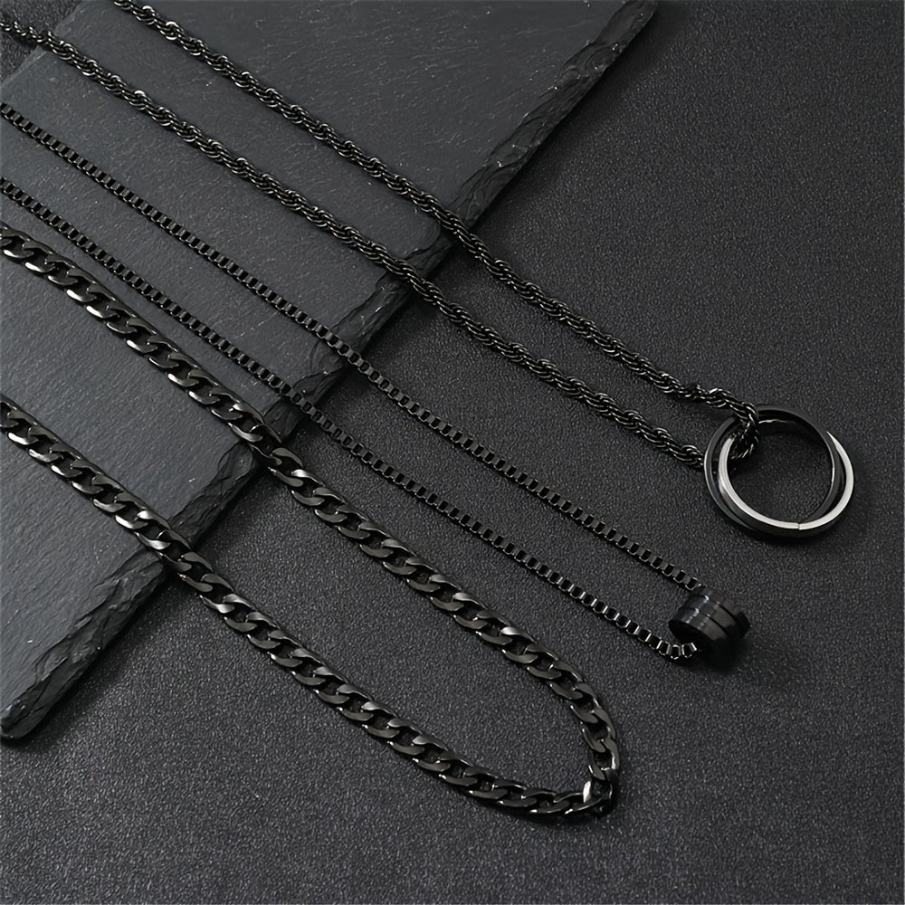 Heren Ketting Set - 3-delige Roestvrij Staal Cubaanse Schakel