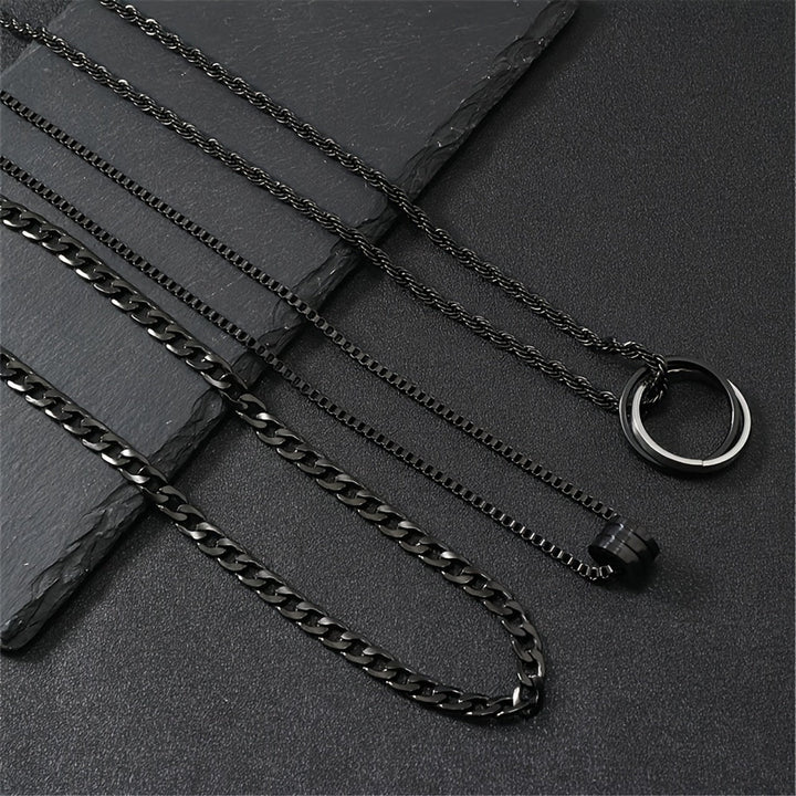 Heren Ketting Set - 3-delige Roestvrij Staal Cubaanse Schakel