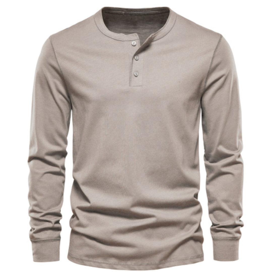 Heren Klassiek Overhemd Lange Mouwen - Elegant en Veelzijdig - Khaki