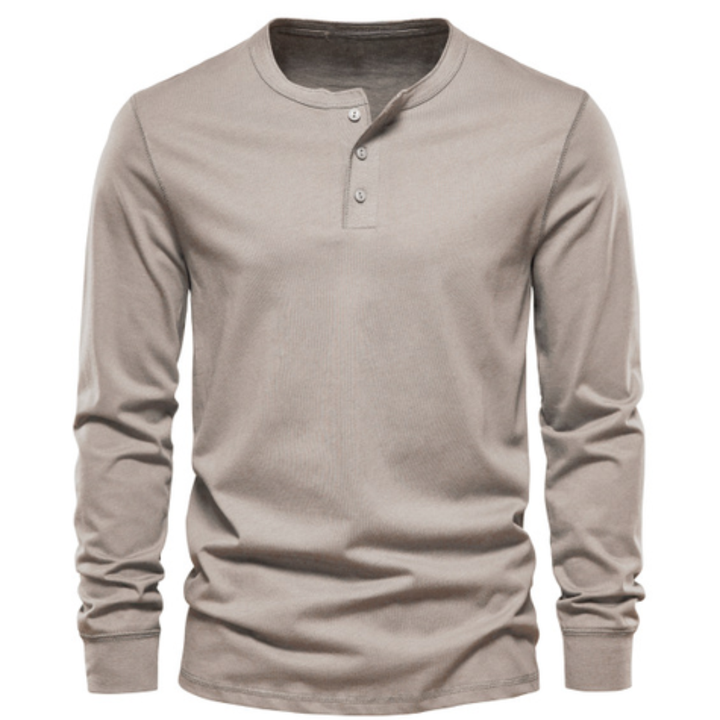 Heren Klassiek Overhemd Lange Mouwen - Elegant en Veelzijdig - Khaki