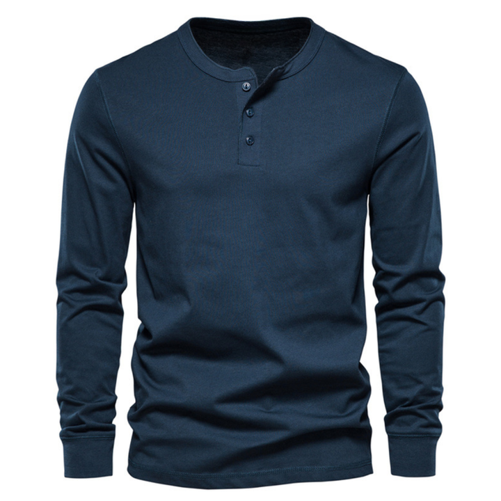 Heren Klassiek Overhemd Lange Mouwen - Elegant en Veelzijdig - Marineblauw