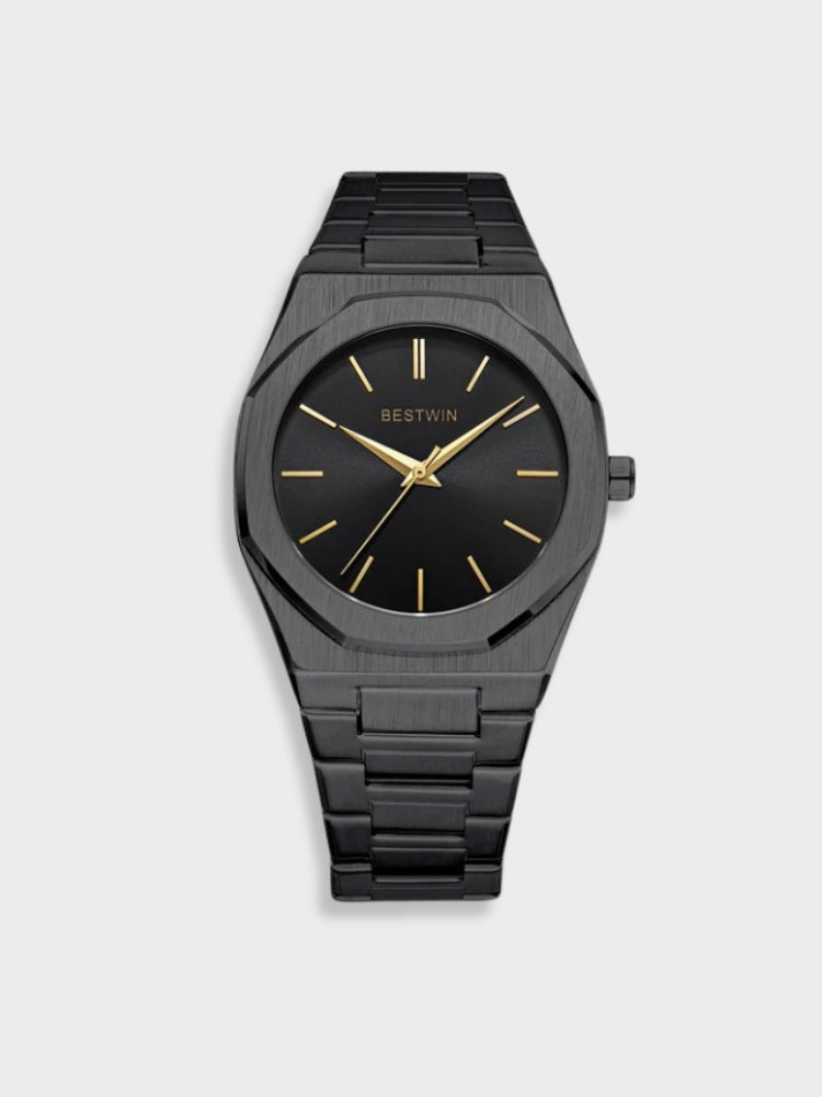 Heren Klassiek Roestvrij Stalen Horloge - Tijdloze Elegantie - Zwart