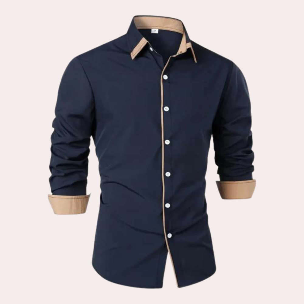 Heren klassiek winteroverhemd met tijdloos design - Blauw