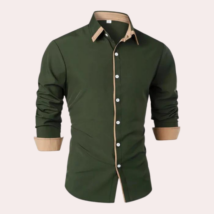 Heren klassiek winteroverhemd met tijdloos design - Groen