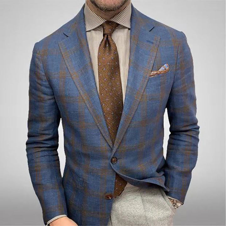 Heren Klassieke Blazer - Tijdloze Stijl & Comfortabele Fit - Blauw