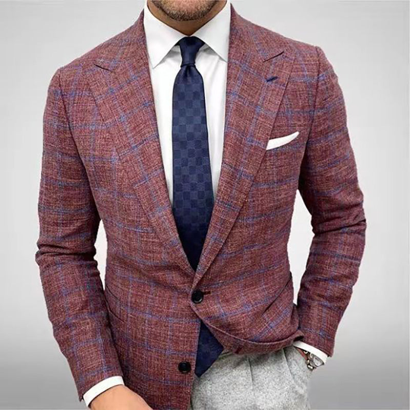 Heren Klassieke Blazer - Tijdloze Stijl & Comfortabele Fit - Rood