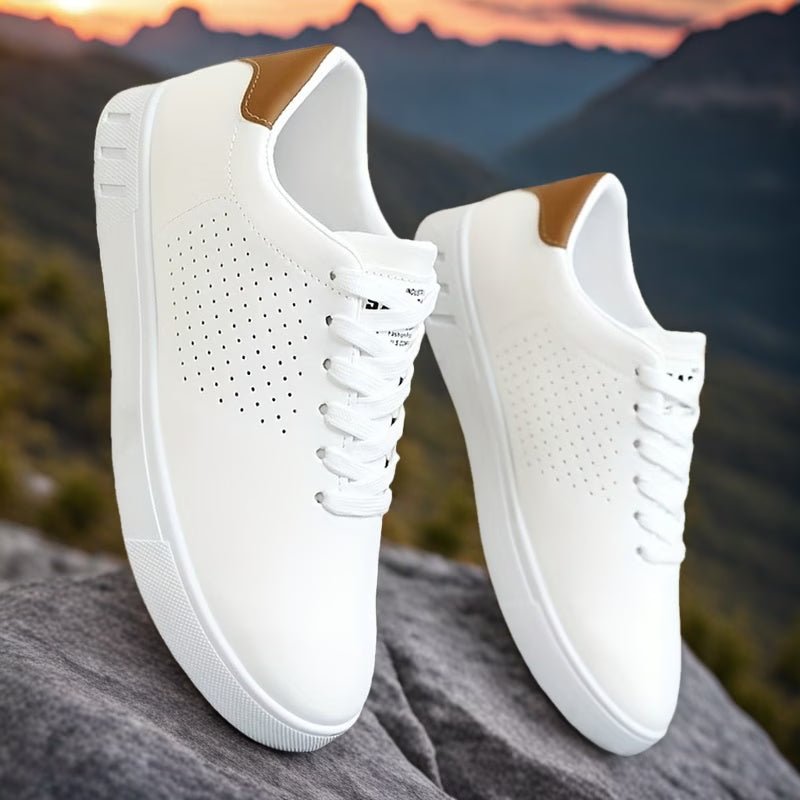 Heren Lage Sneakers - Klassiek Wit en Zwart