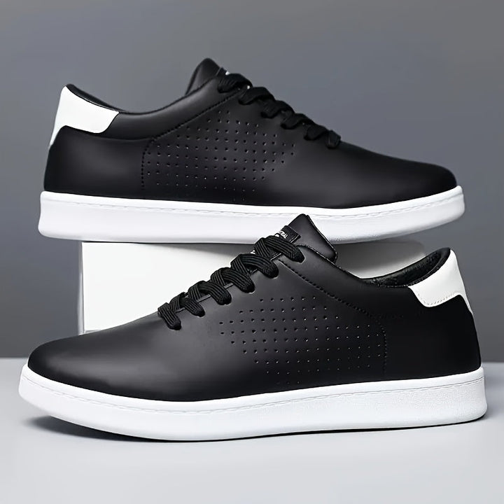 Heren Lage Sneakers - Klassiek Wit en Zwart