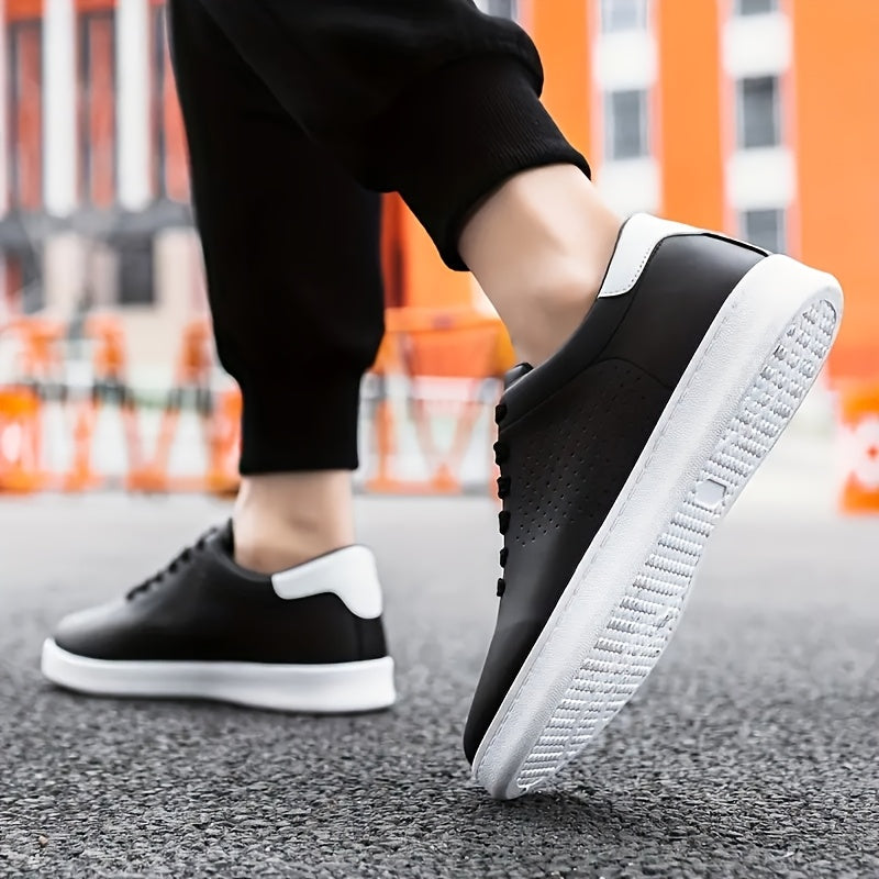 Heren Lage Sneakers - Klassiek Wit en Zwart