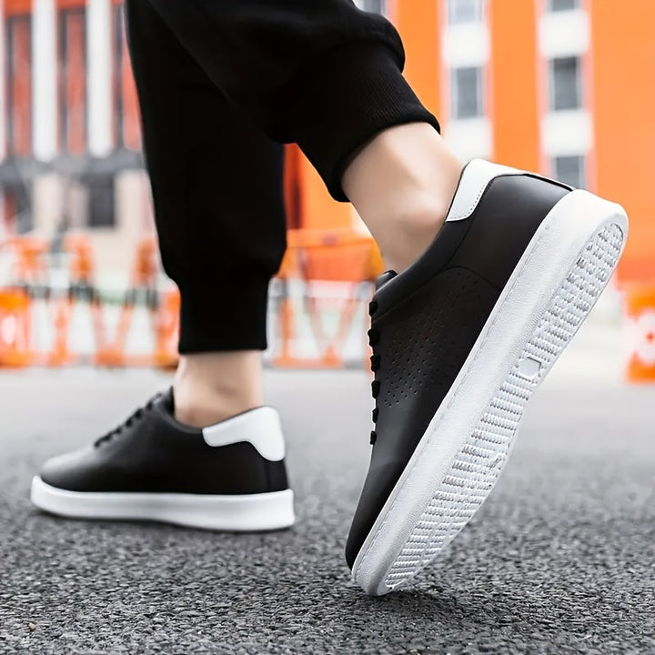 Heren Lage Sneakers - Klassiek Wit en Zwart