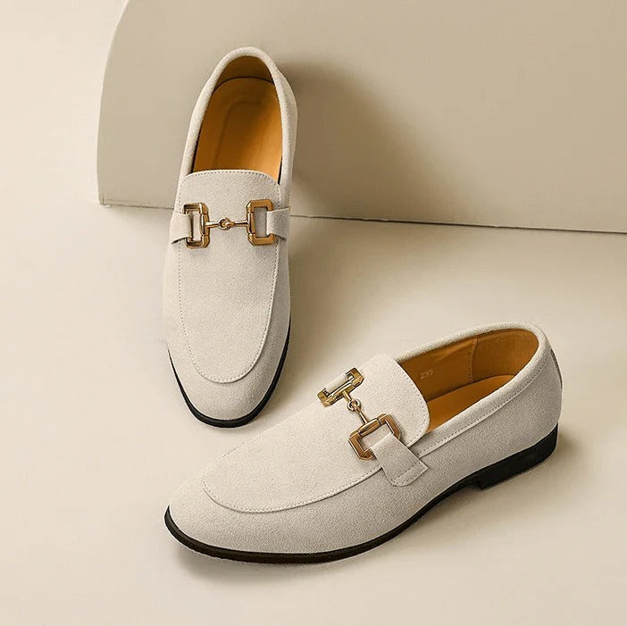 Heren Leren Instappers - Klassieke Loafers - Beige