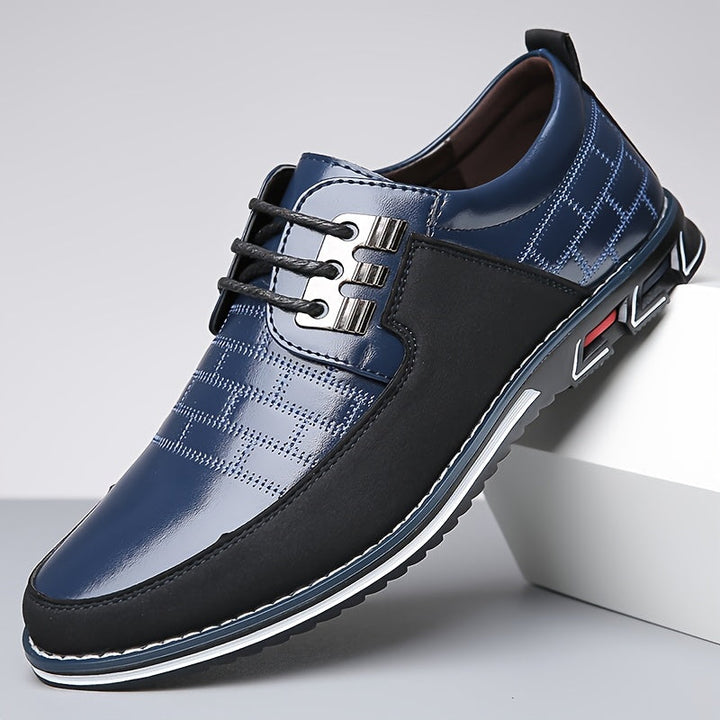 Heren Leren Laarzen - Klassieke Comfort Schoenen - Blauw