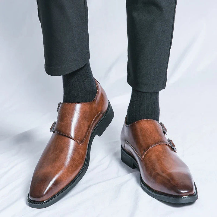 Heren Leren Schoenen Dubbele Monkstrap - Zakelijk Comfort