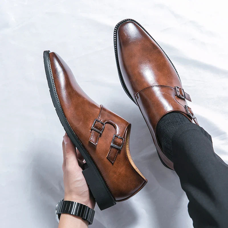 Heren Leren Schoenen Dubbele Monkstrap - Zakelijk Comfort