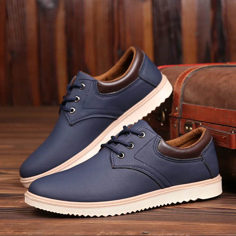 Heren leren schoenen - Klassiek elegant design - Blauw