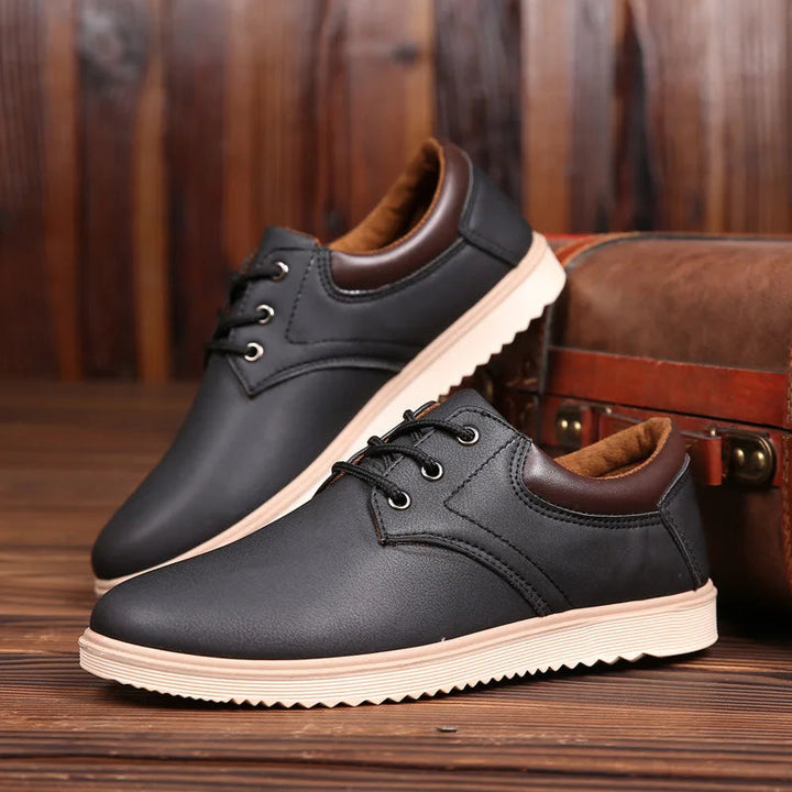 Heren leren schoenen - Klassiek elegant design - Zwart