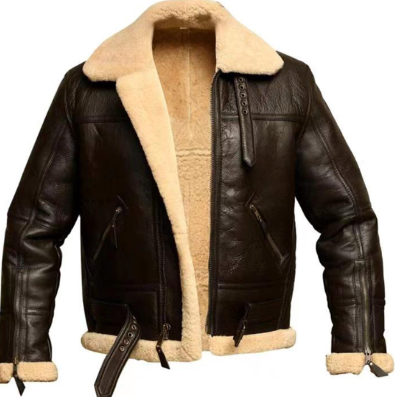 Heren Leren Winterjas - Klassiek Design met Gevoerde Voering - Bruin