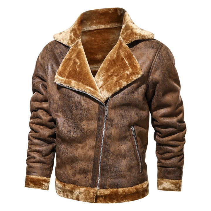Heren leren winterjas - klassieke stijl en warmte - Bruin 2