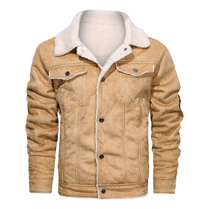 Heren leren winterjas - klassieke stijl en warmte - Khaki