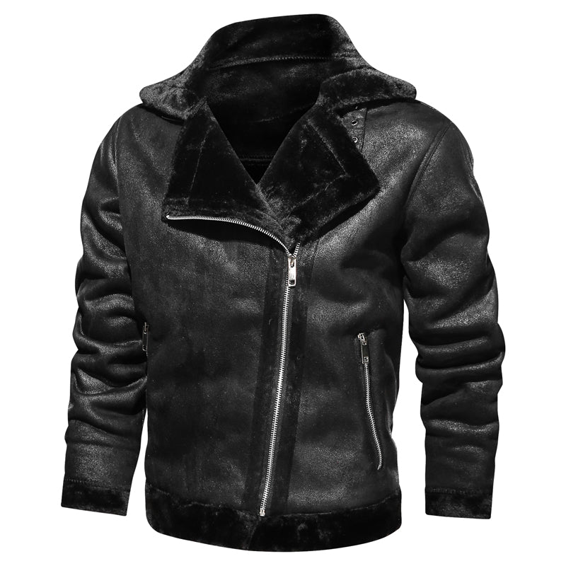 Heren leren winterjas - klassieke stijl en warmte - Zwart 3