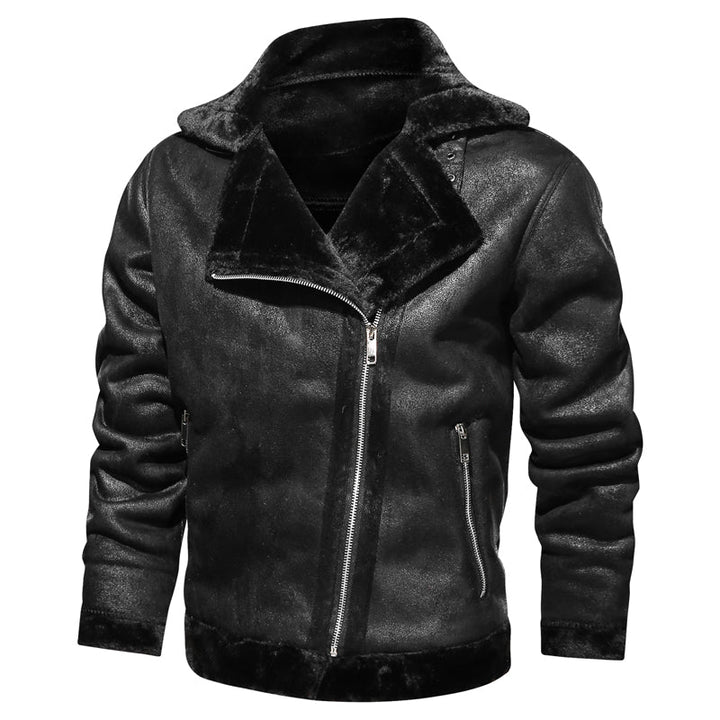 Heren leren winterjas - klassieke stijl en warmte - Zwart 3