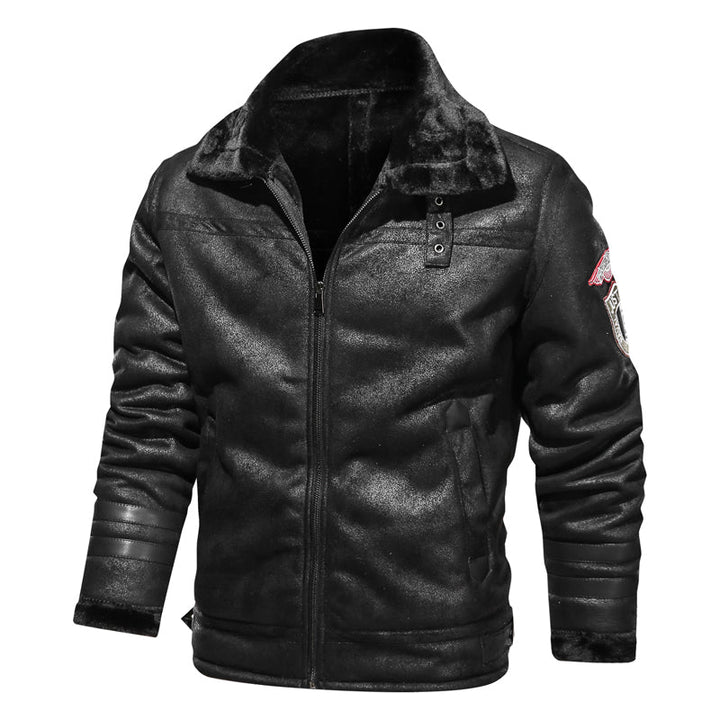 Heren leren winterjas - klassieke stijl en warmte - Zwart