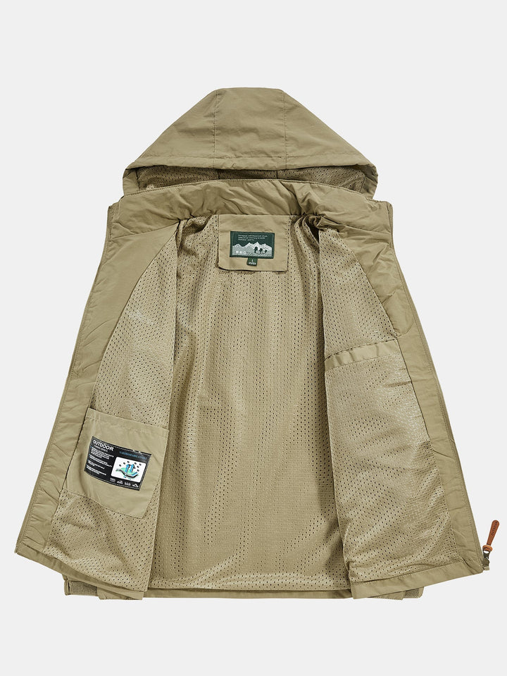 Heren Lichte Nylon Windbreaker met Afneembare Kap – Relaxed Fit