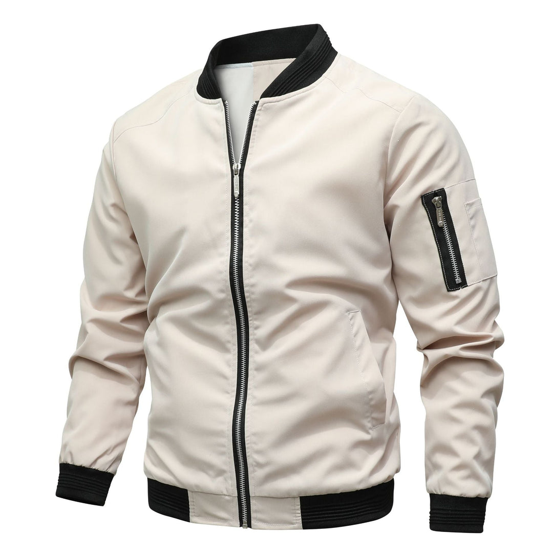 Heren Lichtgewicht Bomberjack - Casual Windjack met Zakken - Beige