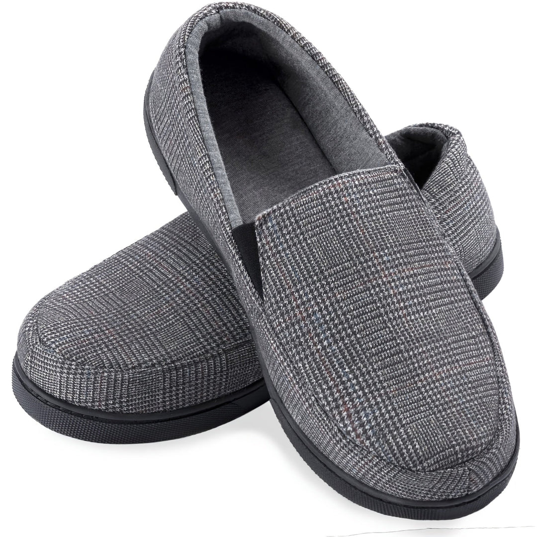 Heren Loafers Geruit - Warme Instappers met Antislip Zool