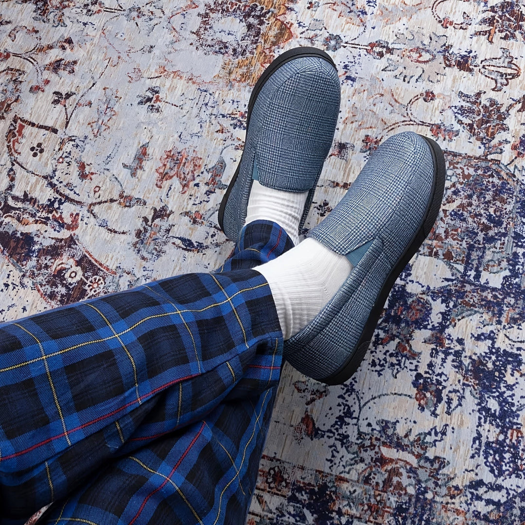 Heren Loafers Geruit - Warme Instappers met Antislip Zool
