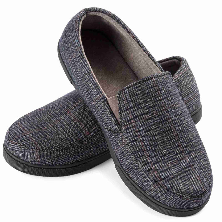 Heren Loafers Geruit - Warme Instappers met Antislip Zool