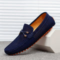 Heren loafers met perforatie - Slip-on design - Blauw