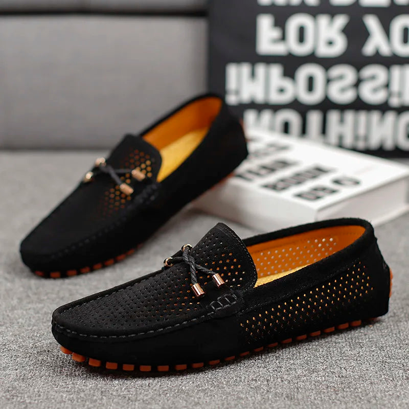 Heren loafers met perforatie - Slip-on design
