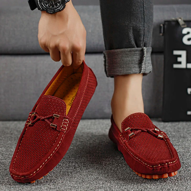 Heren loafers met perforatie - Slip-on design