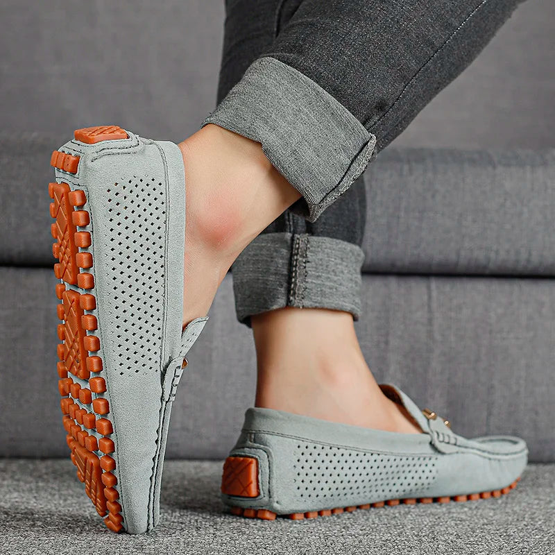 Heren loafers met perforatie - Slip-on design